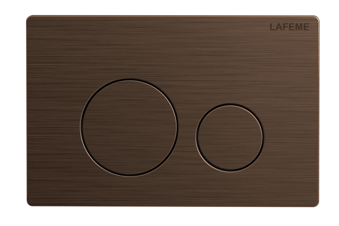 Lafeme Sesto Rimless Inwall Cistern Wall Hung Smart Toilet flush plate in Brushed Bronze