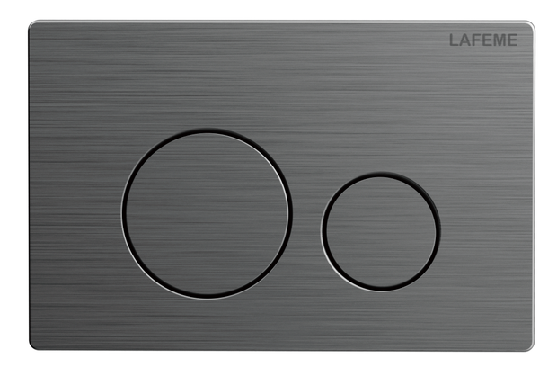 Lafeme Sesto Rimless Inwall Cistern Wall Hung Smart Toilet flush plate in Gun Metal