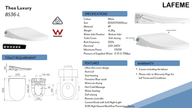Lafeme Thea Luxury Smart Bidet Seat with Auto Open and Close Lid specification sheet