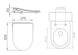 Lafeme Thea Luxury bidet seat dimension drawing, 505 x 375 x 93 mm