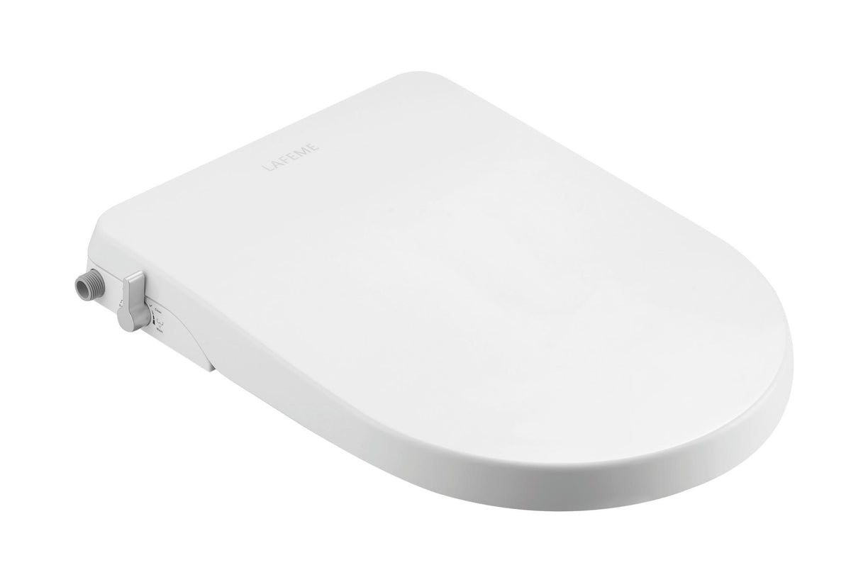 Lafeme Una non electric bidet seat on white background