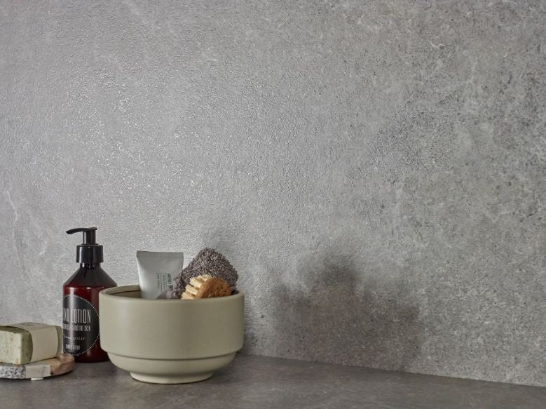 Liberty Grey Matt Stone Look Porcelain Tiles in a room setting