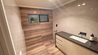 Linear Cinta Semi Polished Timber Look Porcelain Tiles 200x1200mm in a room setting