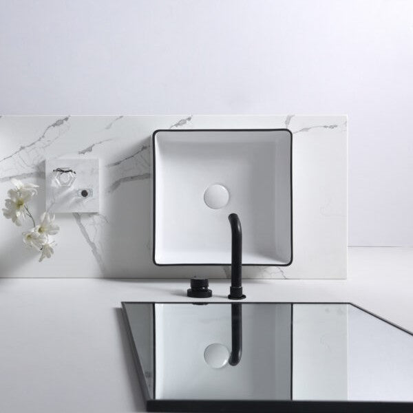 Macleod White With Black Edge Basin