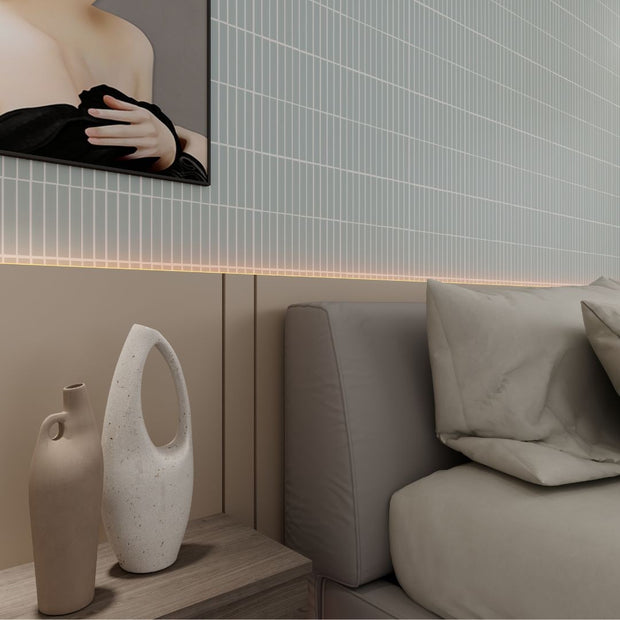 Lodge Mint Green Matt Porcelain Mosaic in a room setting