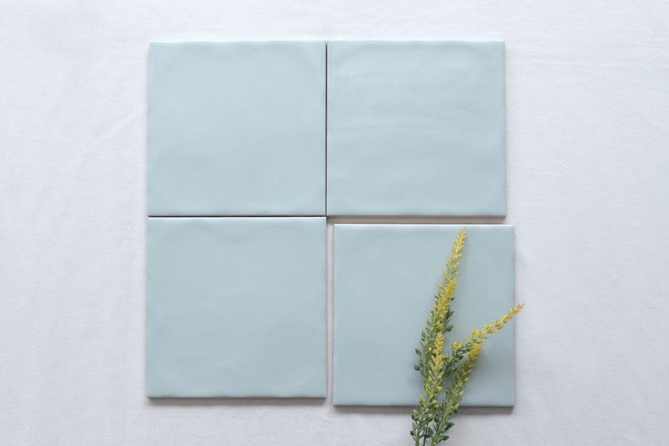 Lodge Mint Green Wavy Matt Ceramic Tiles in a room setting