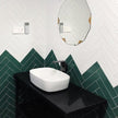 Lodge White Wavy Matt Ceramic Subway Tiles in a room setting