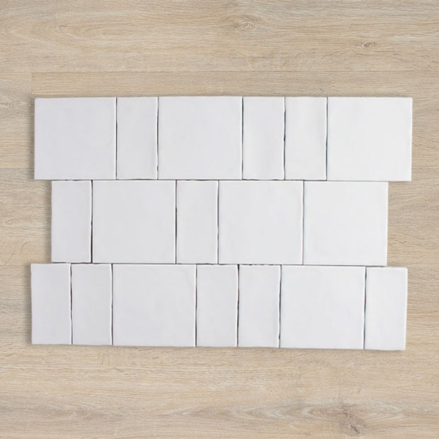 Lodge White Wavy Matt Ceramic Tiles in a room setting