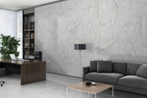 Luna Feliz Smoke Carving Matt Marble Look Porcelain Tiles in a room setting