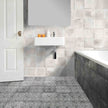 Maioliche Cementine 8 Nera Patterned Matt Porcelain Tiles 200x200mm in a room setting