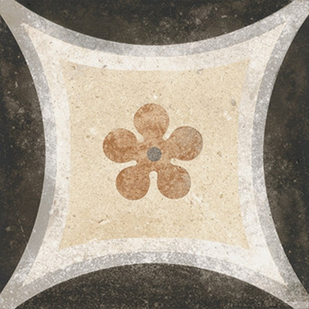 Maioliche Cementine 2 Beige Patterned Matt Porcelain Tiles 200x200mm tile
