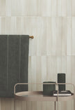 Massimo Almond Satin Ceramic Subway Tiles in a room setting