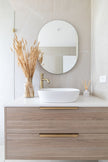 Round Tall Curved Basin Mixer - PVD Tiger Bronze