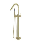 Round Freestanding Bath Spout and Hand Shower