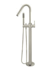 Round Freestanding Bath Spout and Hand Shower