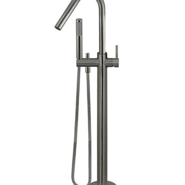 Round Freestanding Bath Spout and Hand Shower