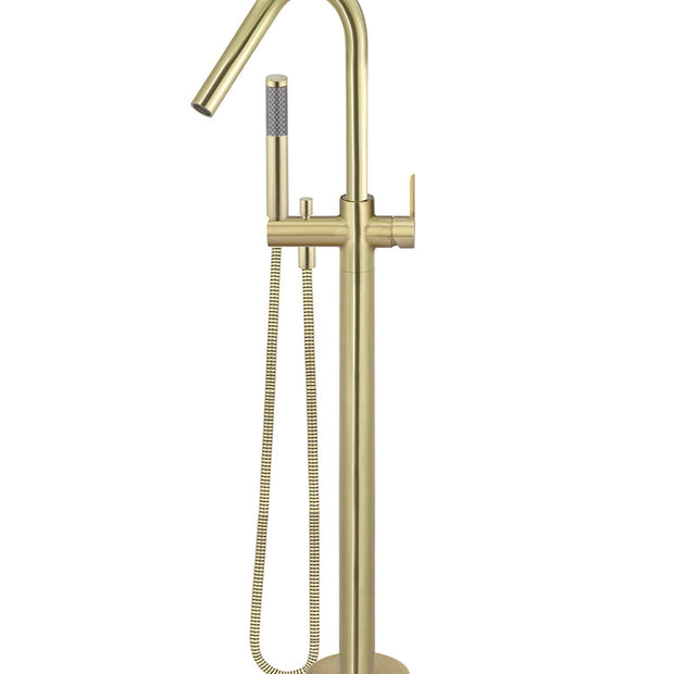 Round Paddle Freestanding Bath Spout and Hand Shower