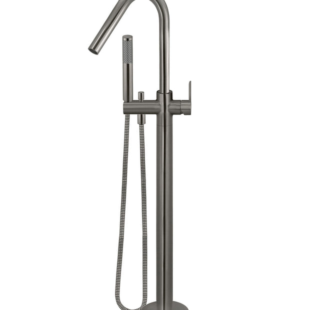 Round Paddle Freestanding Bath Spout and Hand Shower