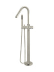Round Pinless Freestanding Bath Spout and Hand Shower