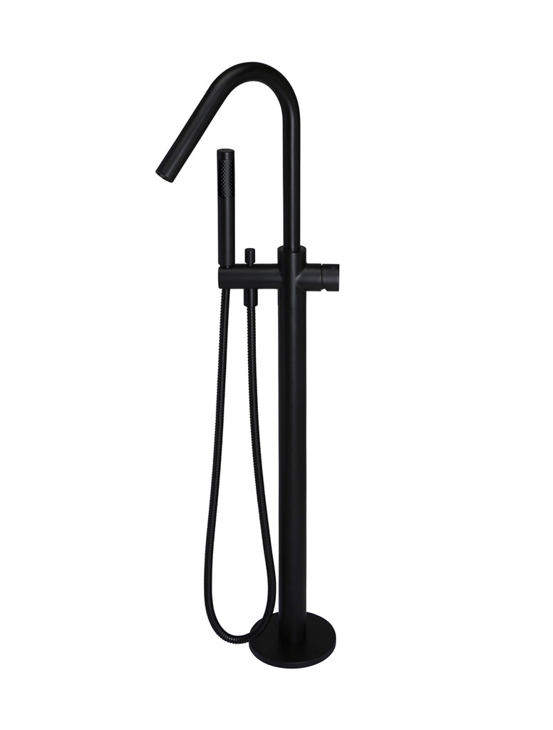 Round Pinless Freestanding Bath Spout and Hand Shower