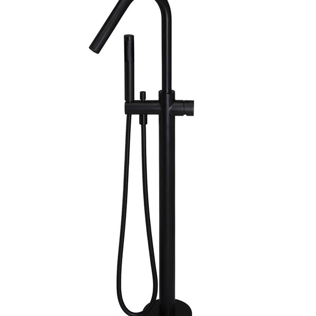 Round Pinless Freestanding Bath Spout and Hand Shower
