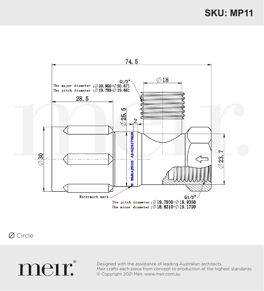 Meir specification sheet