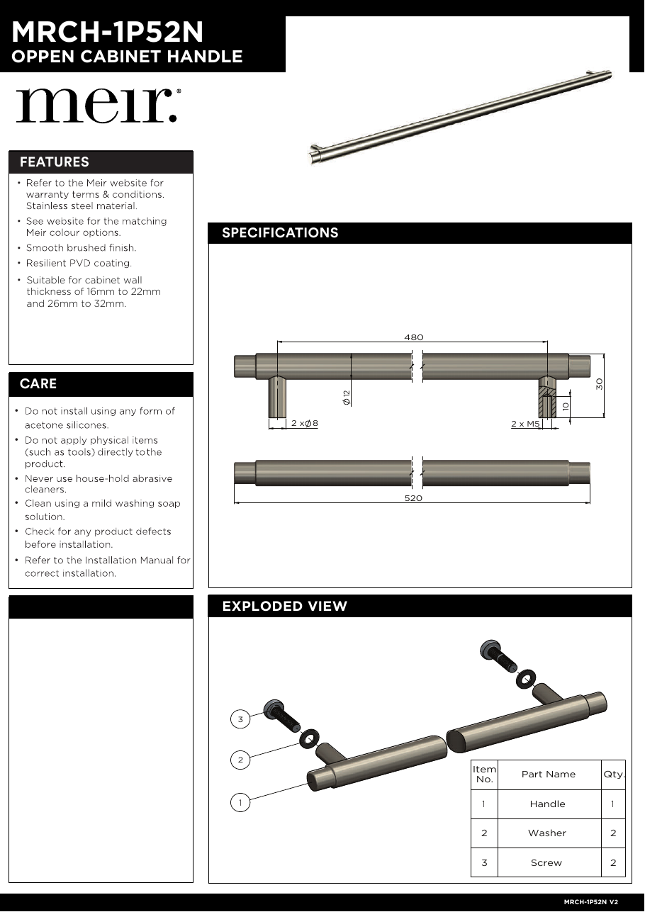 Meir specification sheet