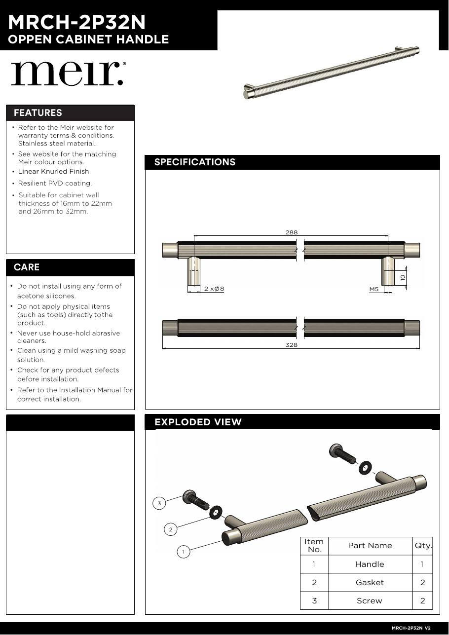 Meir specification sheet