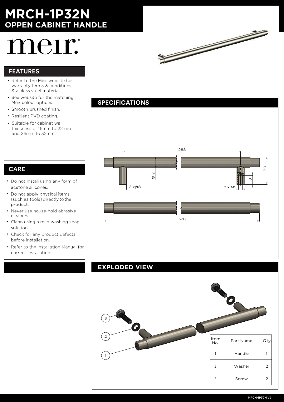 Meir specification sheet