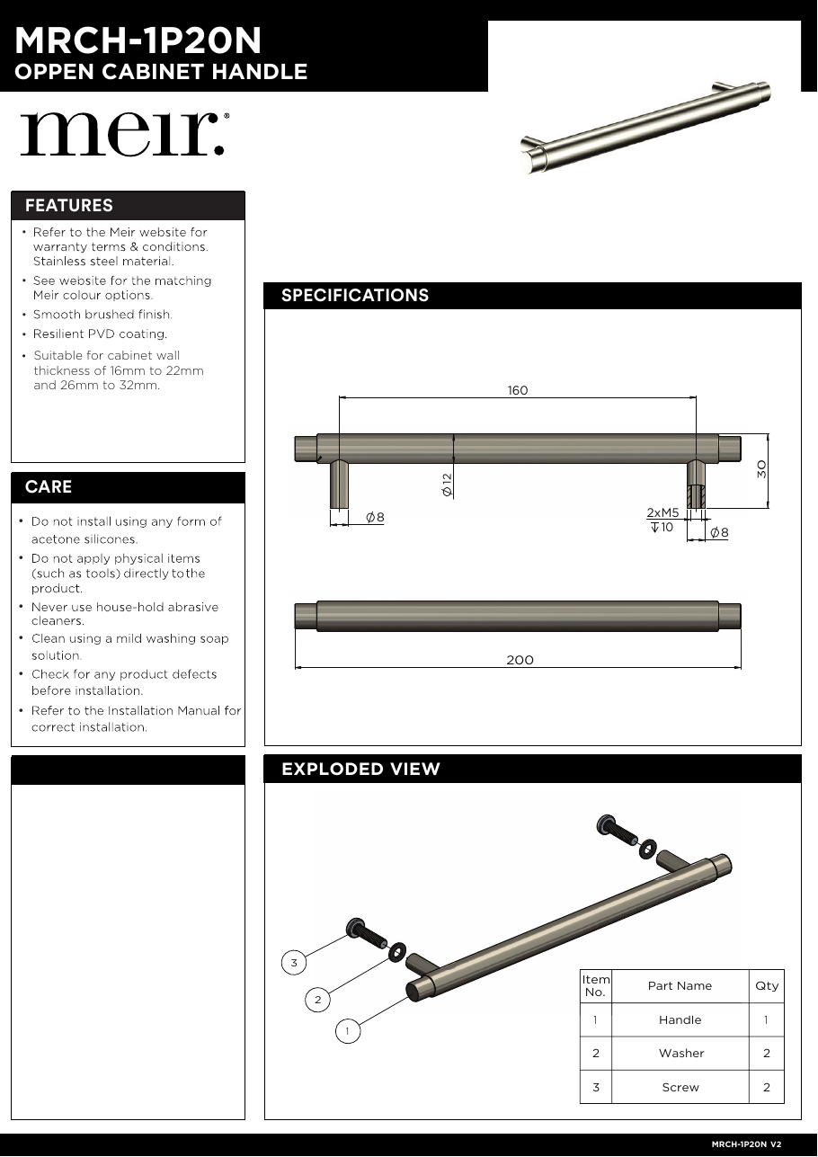 Meir specification sheet