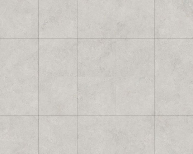 Milano Ash Grey Matt Stone Look Porcelain Tiles 600x600mm in a room setting