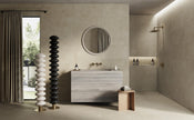 Milano Beige Matt Stone Look Porcelain Tiles 300x600mm in a room setting