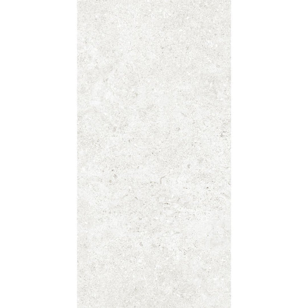 Milano White Matt Stone Look Porcelain Tiles 300x600mm tile