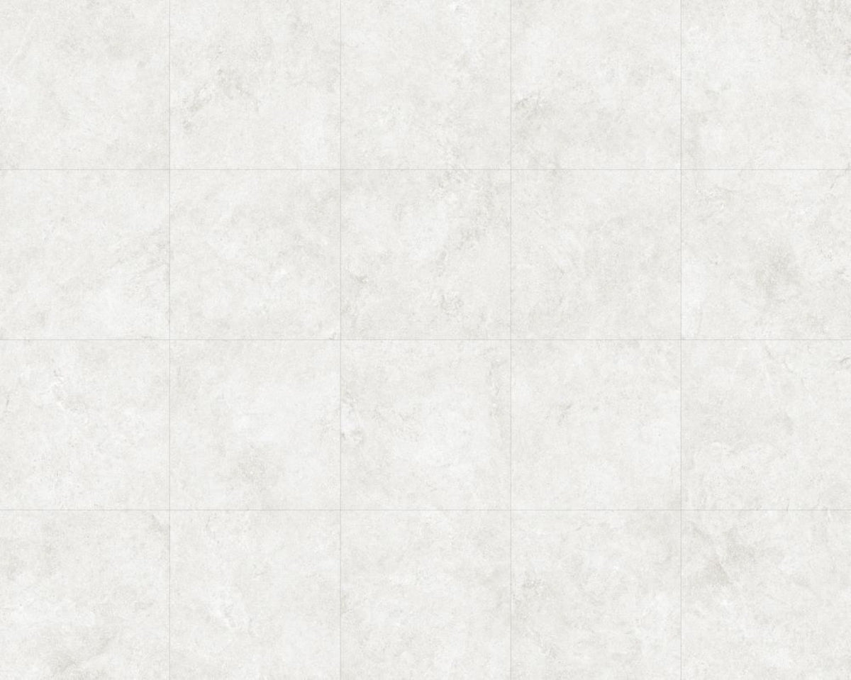 Milano White Matt Stone Look Porcelain Tiles 600x600mm in a room setting
