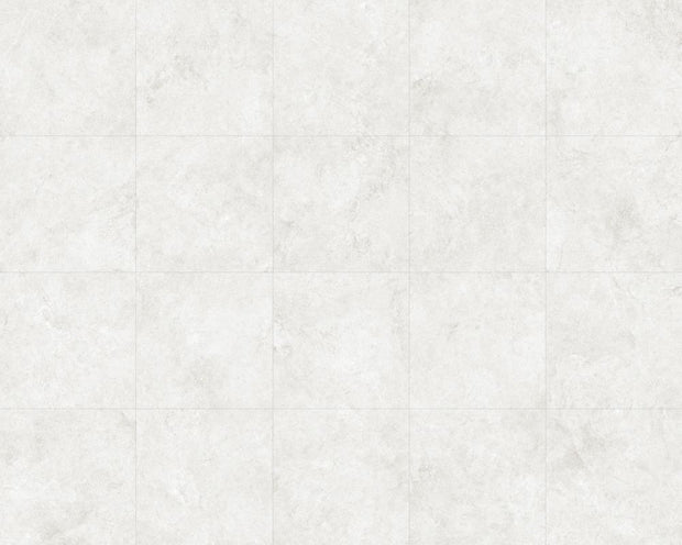 Milano White Matt Stone Look Porcelain Tiles 600x600mm in a room setting