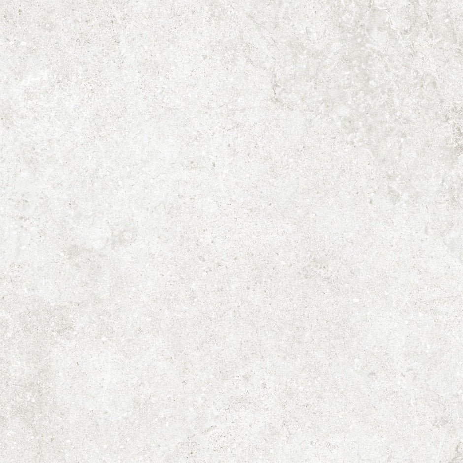 Milano White Matt Stone Look Porcelain Tiles 600x600mm tile