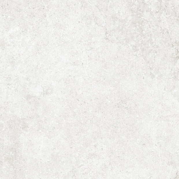 Milano White Matt Stone Look Porcelain Tiles 600x600mm tile