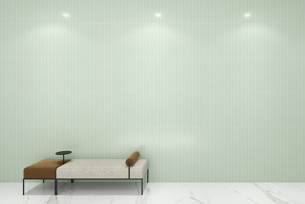 Mido Mint Matt Subway Tiles in a room setting