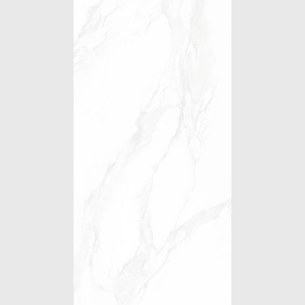 Misona White Polished Marble Look Porcelain Tiles tile