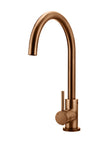 Round Gooseneck Kitchen Mixer Tap - Lustre Bronze