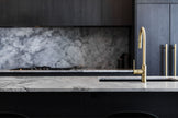 Round Piccola Pull Out Kitchen Mixer Tap - PVD Tiger Bronze