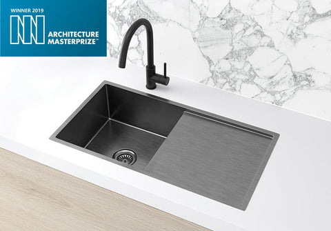 Meir Lavello Kitchen Sink, Single Bowl and Drainboard 840 x 440