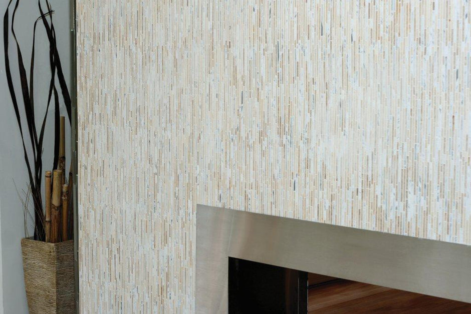 Matrix Multi Brown Matrix Natural Stone Mosaic in a room setting