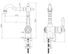 Bordeaux High Rise Basin Mixer line drawing
