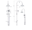 Bordeaux Shower Column Set line drawing