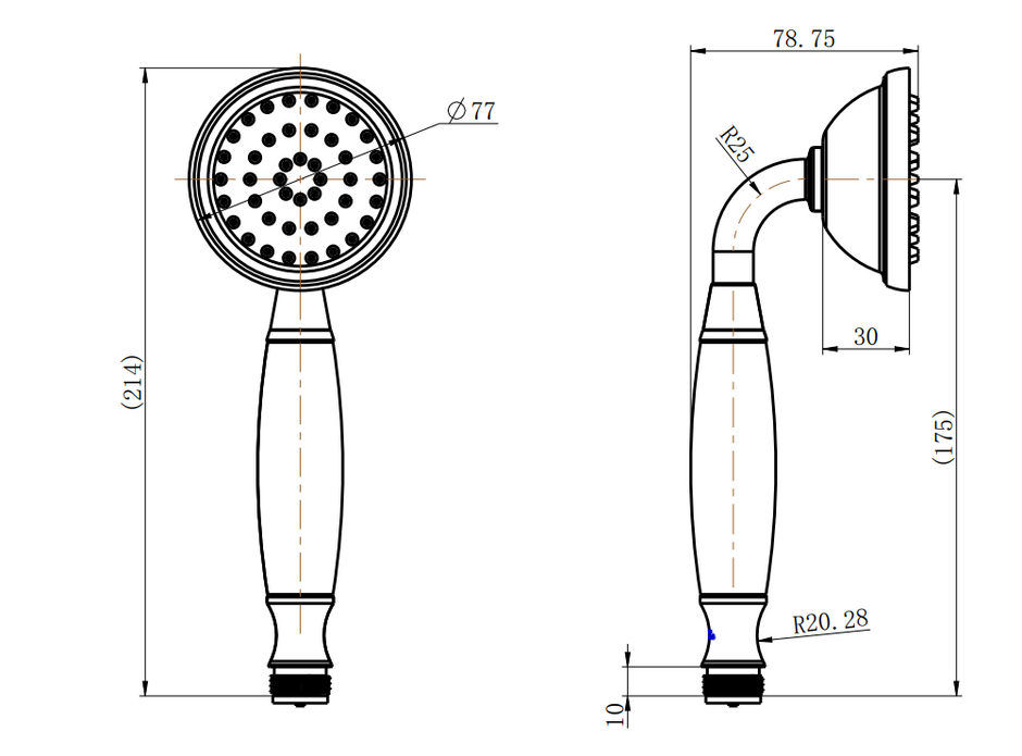 Bordeaux Handpiece line drawing