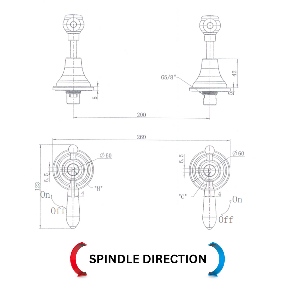 Modern National Bordeaux Wall Tops wall taps line drawing