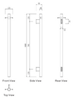 Mirage Vertical Heated Towel Rail line drawing