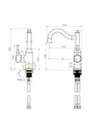 Montpellier Shepherd's Crook High Rise Basin Mixer line drawing