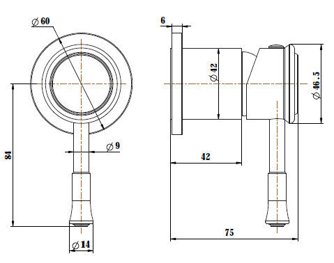 Montpellier Shower Mixer TRIM KIT line drawing